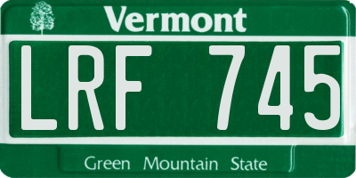 VT license plate LRF745