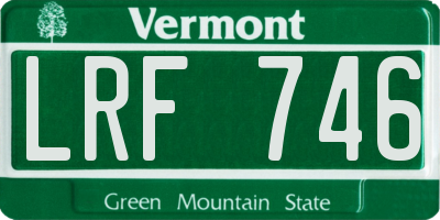 VT license plate LRF746