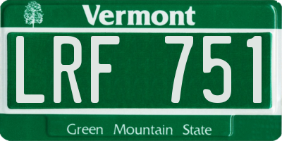 VT license plate LRF751