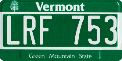 VT license plate LRF753