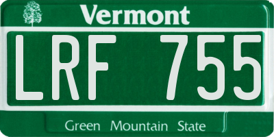 VT license plate LRF755