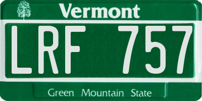 VT license plate LRF757
