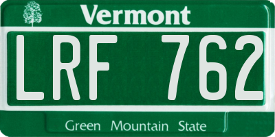 VT license plate LRF762