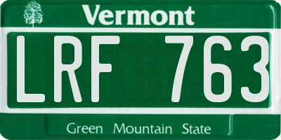 VT license plate LRF763