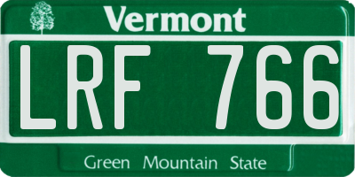 VT license plate LRF766
