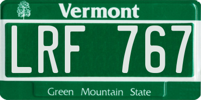 VT license plate LRF767