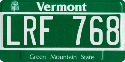VT license plate LRF768