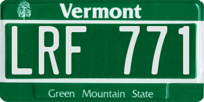 VT license plate LRF771