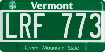 VT license plate LRF773