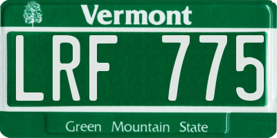 VT license plate LRF775