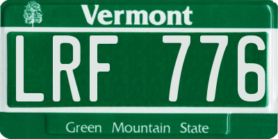 VT license plate LRF776