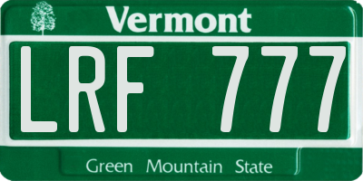 VT license plate LRF777
