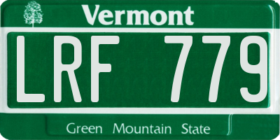VT license plate LRF779