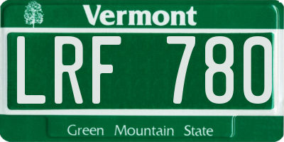 VT license plate LRF780