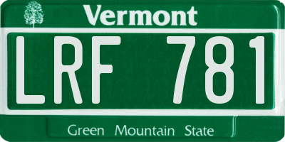 VT license plate LRF781
