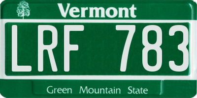VT license plate LRF783