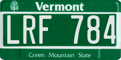 VT license plate LRF784