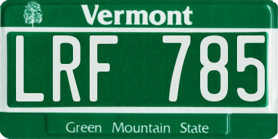 VT license plate LRF785