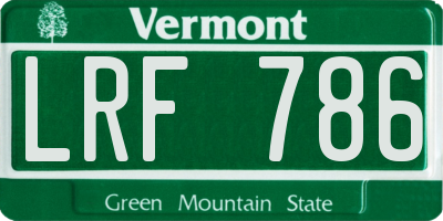 VT license plate LRF786