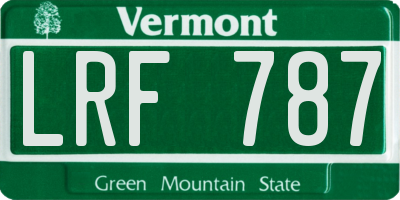 VT license plate LRF787