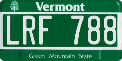 VT license plate LRF788