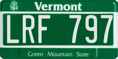 VT license plate LRF797