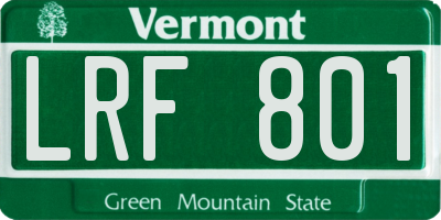 VT license plate LRF801