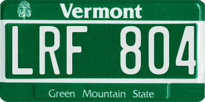 VT license plate LRF804