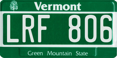 VT license plate LRF806