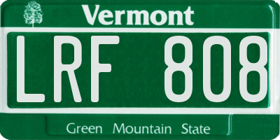 VT license plate LRF808
