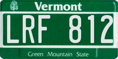 VT license plate LRF812