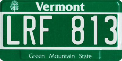 VT license plate LRF813