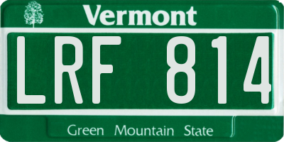 VT license plate LRF814