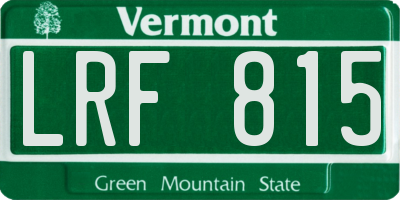VT license plate LRF815