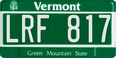 VT license plate LRF817