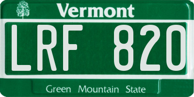 VT license plate LRF820