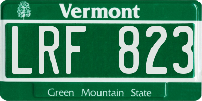 VT license plate LRF823