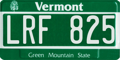 VT license plate LRF825