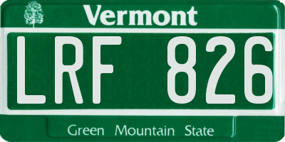 VT license plate LRF826