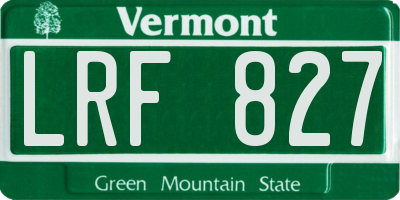 VT license plate LRF827