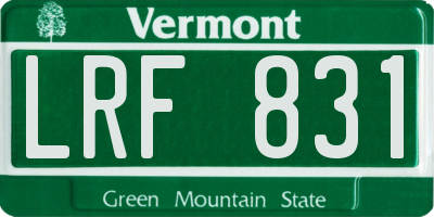 VT license plate LRF831