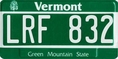 VT license plate LRF832