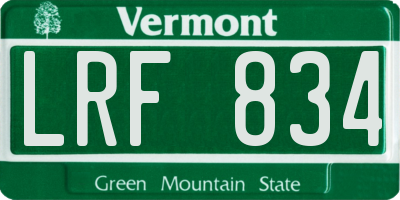 VT license plate LRF834
