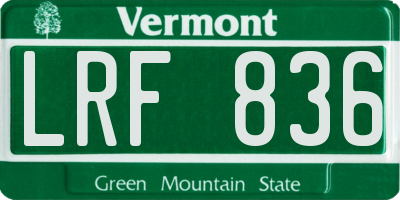 VT license plate LRF836