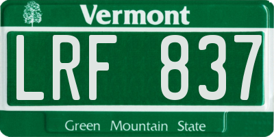 VT license plate LRF837