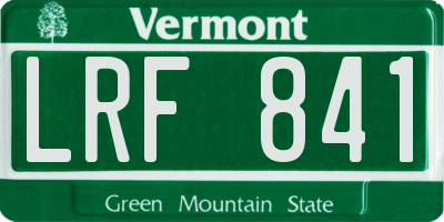 VT license plate LRF841
