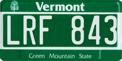 VT license plate LRF843
