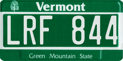 VT license plate LRF844