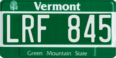 VT license plate LRF845
