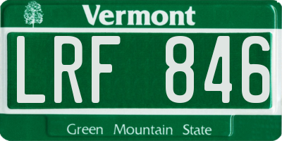 VT license plate LRF846
